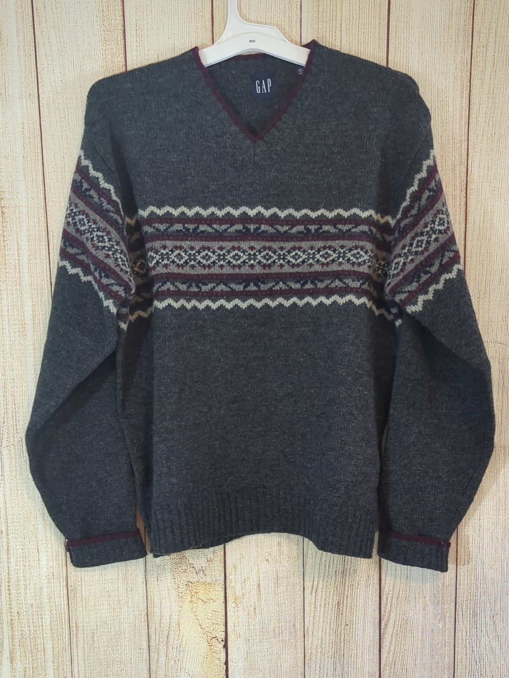 Vintage Gap  Wool Nordic Fair Isle Sweater Size Medium